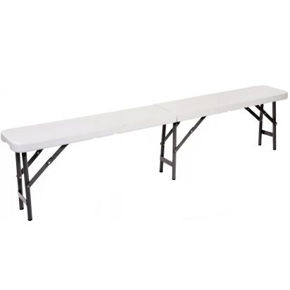 Banca pliabila pentru gradina sau catering, HDPDE, 180x24x42cm, alb Household NewTrend