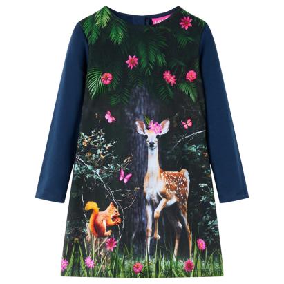Rochie pentru copii cu mâneci lungi, bleumarin, 104 GartenMobel Dekor