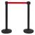 Stâlpi cu bandă, barieră aeroport, 4 buc., negru, fier GartenMobel Dekor