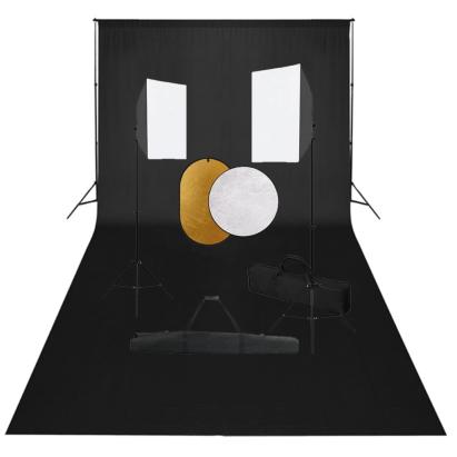 Set studio foto cu lumini softbox, fundal și reflector GartenMobel Dekor