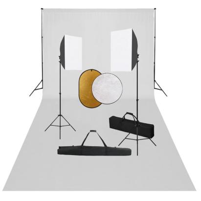 Set studio foto cu lumini softbox, fundal și reflector GartenMobel Dekor