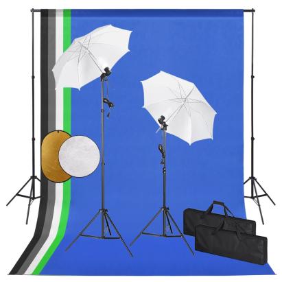 Set studio foto cu lămpi, umbrele, fundal și reflector GartenMobel Dekor
