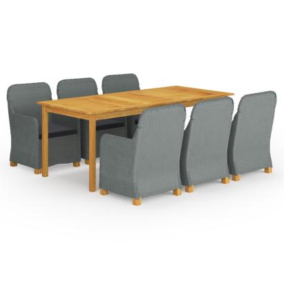 Set mobilier de grădină, 9 piese, gri deschis GartenMobel Dekor