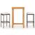 Set mobilier de bar de gradină cu perne, 3 piese, maro GartenMobel Dekor