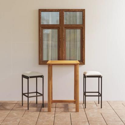 Set mobilier de bar de gradină cu perne, 3 piese, maro GartenMobel Dekor