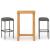 Set mobilier de bar de grădină cu perne, 3 piese, gri GartenMobel Dekor