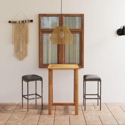 Set mobilier de bar de grădină cu perne, 3 piese, gri GartenMobel Dekor