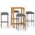 Set mobilier de bar de grădină cu perne, 5 piese, gri GartenMobel Dekor