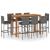 Set mobilier bar de grădină cu perne, 9 piese, gri GartenMobel Dekor