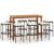 Set mobilier bar de grădină cu perne, 9 piese, maro GartenMobel Dekor