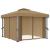 Pavilion cu perdea, gri taupe, 3x3 m, aluminiu GartenMobel Dekor