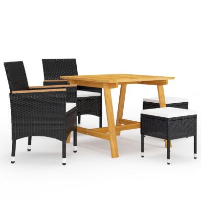 Set mobilier de grădină, 5 piese, negru GartenMobel Dekor