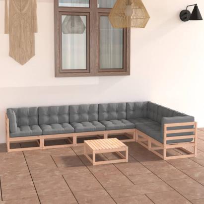 Set mobilier de grădină din 8 piese, lemn masiv de pin GartenMobel Dekor