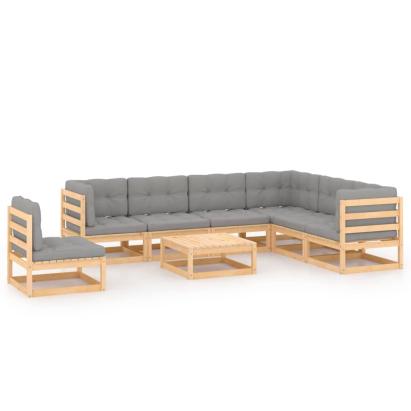 Set mobilier de grădină, 8 piese, lemn masiv de pin GartenMobel Dekor