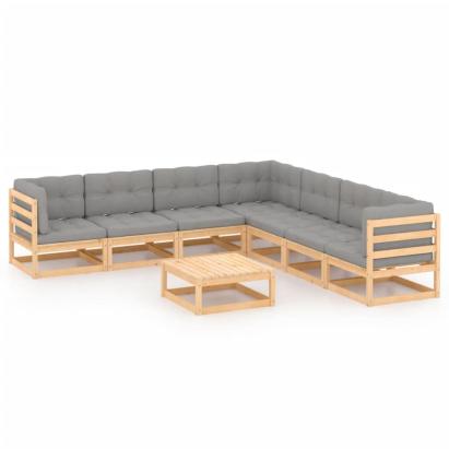 Set mobilier de grădină din 8 piese, lemn masiv de pin GartenMobel Dekor