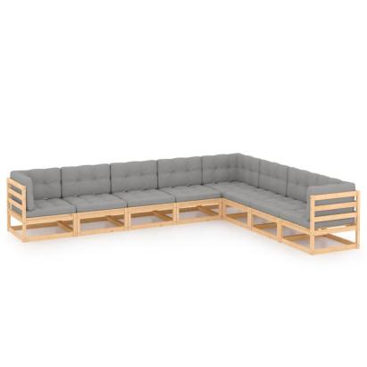 Set mobilier de grădină din 8 piese, lemn masiv de pin GartenMobel Dekor