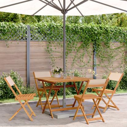Set mobilier de grădină 5 piese textil bej/lemn masiv GartenMobel Dekor