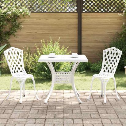 Set masă de grădină 3 pcs Alb Aluminiu turnat GartenMobel Dekor