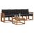 Set de canapele de exterior cu pernă 5 pcs Natural și Negru GartenMobel Dekor