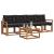 Set de canapele de exterior cu pernă 5 pcs Natural și Negru GartenMobel Dekor