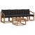 Set de canapele de exterior cu pernă 5 pcs Natural și Negru GartenMobel Dekor