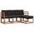 Set de canapele de exterior cu pernă 4 pcs Natural și Negru GartenMobel Dekor