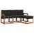 Set de canapele de exterior cu pernă 4 pcs Natural și Negru GartenMobel Dekor