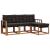 Set de canapele de exterior cu pernă 4 pcs Natural și Negru GartenMobel Dekor