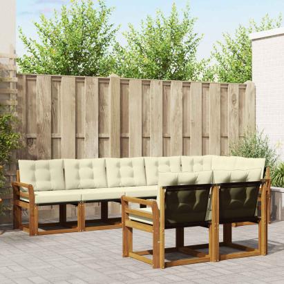 Set de canapele de exterior cu pernă 8 pcs Natural și Crem GartenMobel Dekor
