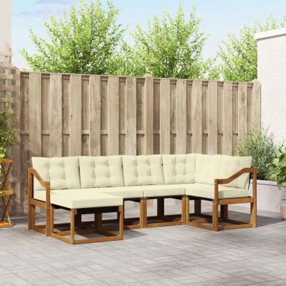 Set de canapele de exterior cu pernă 6 pcs Natural și Crem GartenMobel Dekor