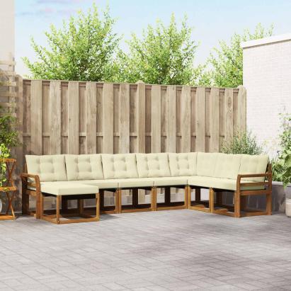 Set de canapele de exterior cu pernă 8 pcs Natural și Crem GartenMobel Dekor