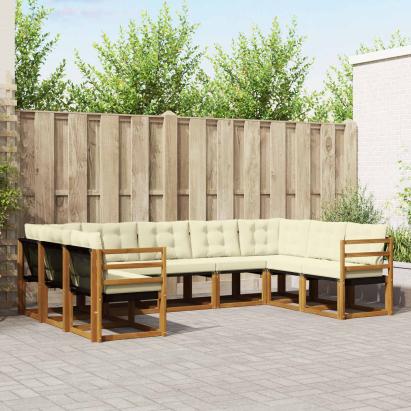 Set de canapele de exterior cu pernă 29 pcs Natural și Crem GartenMobel Dekor