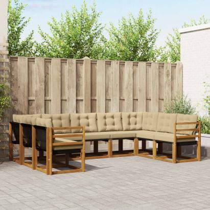 Set de canapele de exterior cu pernă 29 pcs Natural și Bej GartenMobel Dekor