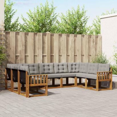 Set de canapele de exterior 29 pcs Gri natural și deschis GartenMobel Dekor