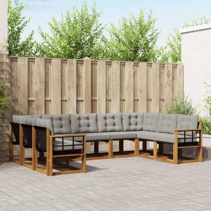Set de canapele de exterior 29 pcs Gri natural și deschis GartenMobel Dekor