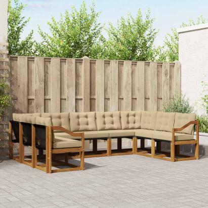 Set de canapele de exterior cu pernă 29 pcs Natural și Bej GartenMobel Dekor