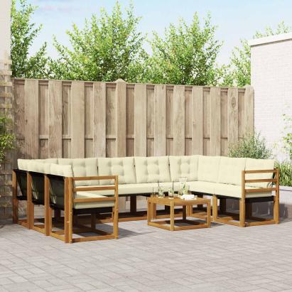 Set de canapele de exterior cu pernă 30 pcs Natural și Crem GartenMobel Dekor