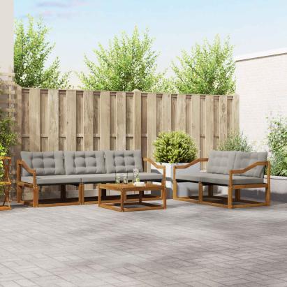 Set de canapele de exterior 6 pcs Gri natural și deschis GartenMobel Dekor