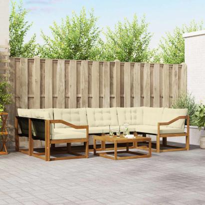 Set de canapele de exterior cu pernă 7 pcs Natural și Crem GartenMobel Dekor