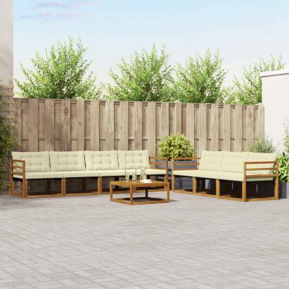 Set de canapele de exterior cu pernă 8 pcs Natural și Crem GartenMobel Dekor