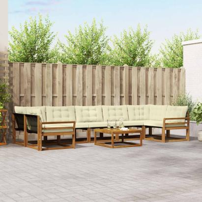 Set de canapele de exterior cu pernă 8 pcs Natural și Crem GartenMobel Dekor