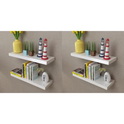 Rafturi de perete, 4 buc., alb, 60 cm GartenMobel Dekor