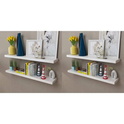 Rafturi de perete, 4 buc., alb, 100 cm GartenMobel Dekor