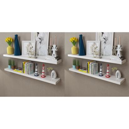 Rafturi de perete, 4 buc., alb, 120 cm GartenMobel Dekor