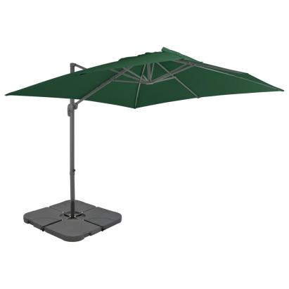 Umbrelă de soare de grădină, bază portabilă, verde GartenMobel Dekor