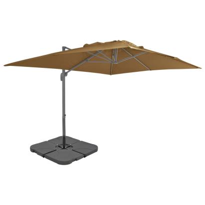 Umbrelă de soare de grădină, bază portabilă, taupe GartenMobel Dekor