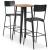 Set mobilier de bar, 3 piese, negru, oțel GartenMobel Dekor