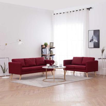 Set de canapele, 2 piese, bordo, material textil GartenMobel Dekor