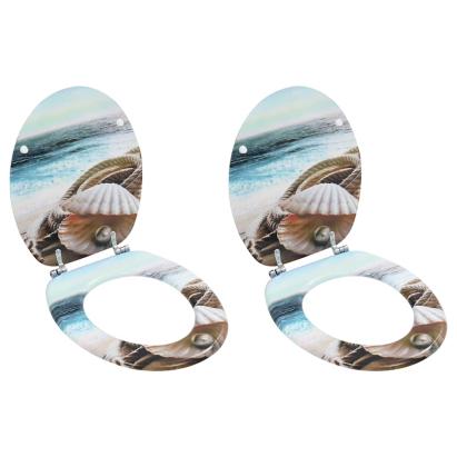 Capace WC, 2 buc., MDF, model scoică GartenMobel Dekor