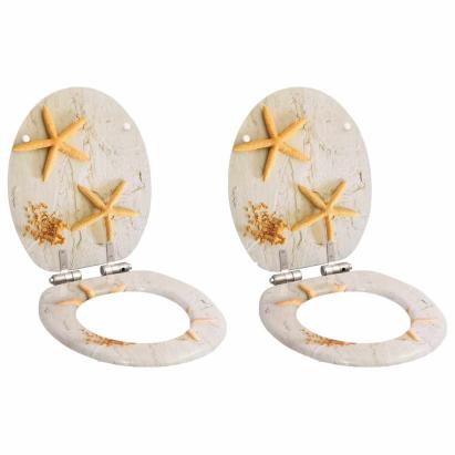 Capace WC închidere silențioasă 2 buc. MDF design stea de mare GartenMobel Dekor